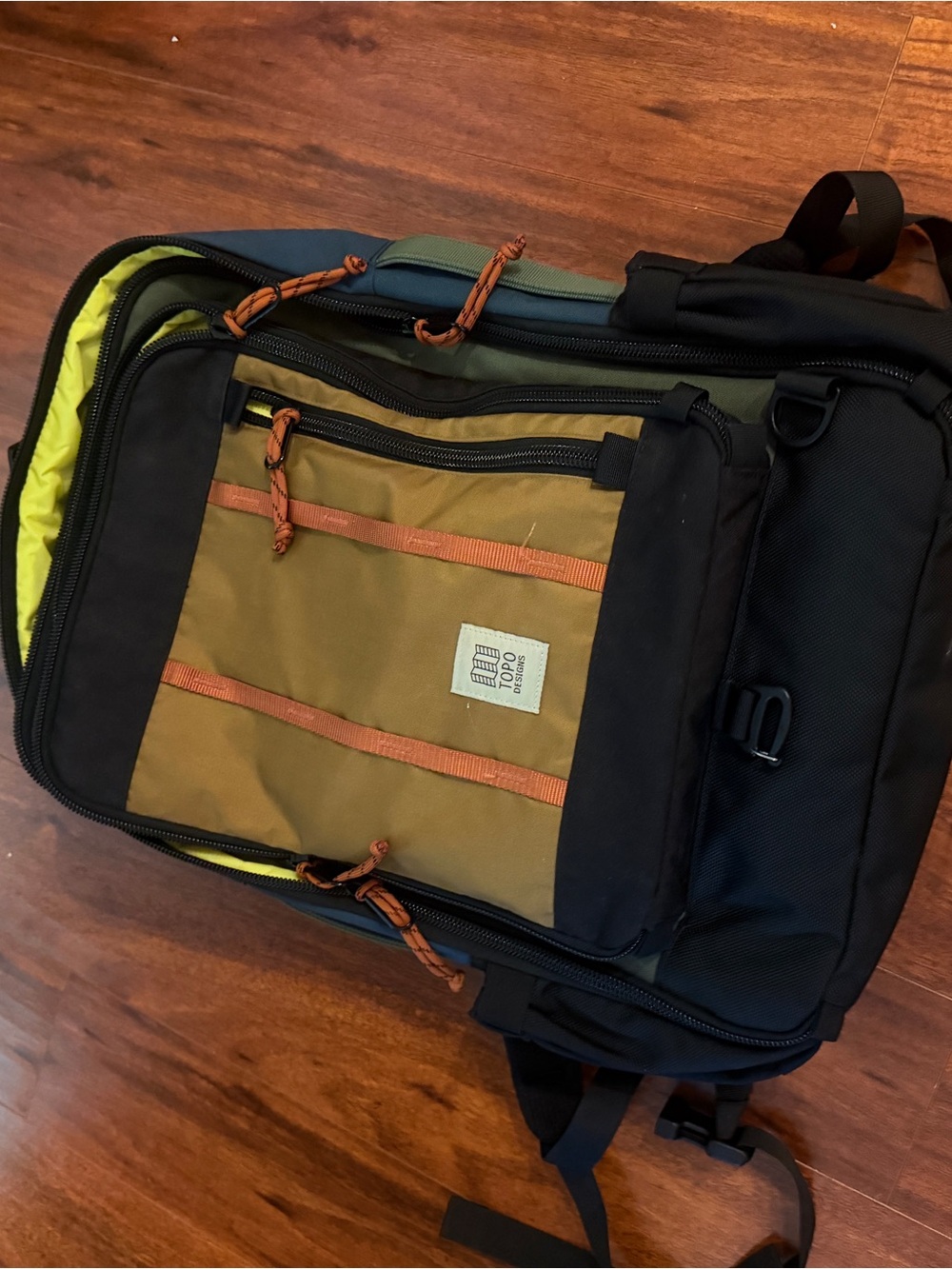 Topo Designs Backpack in Olive, Tan and Black